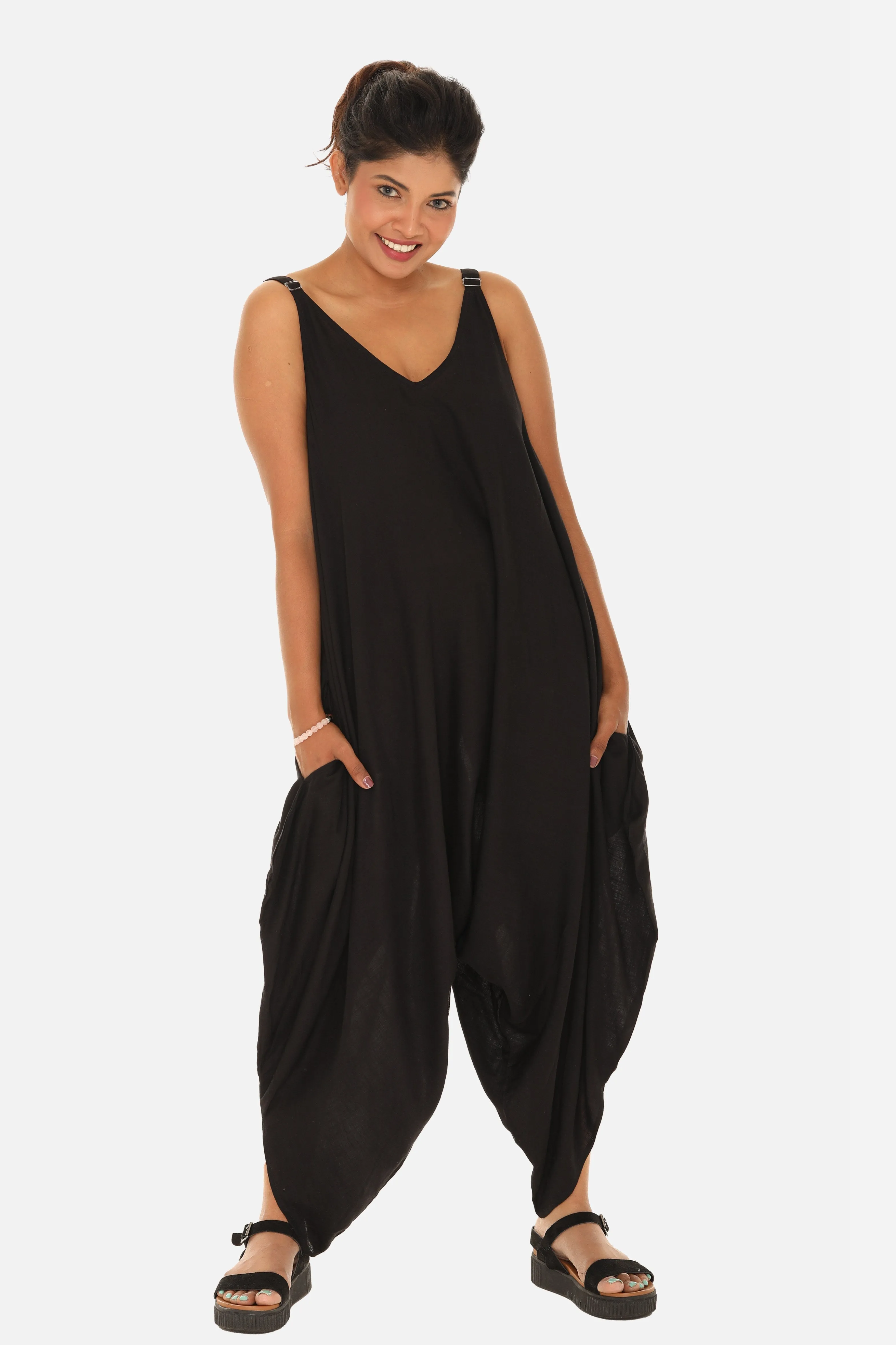 Solid Color Harem Jumpsuit for Women