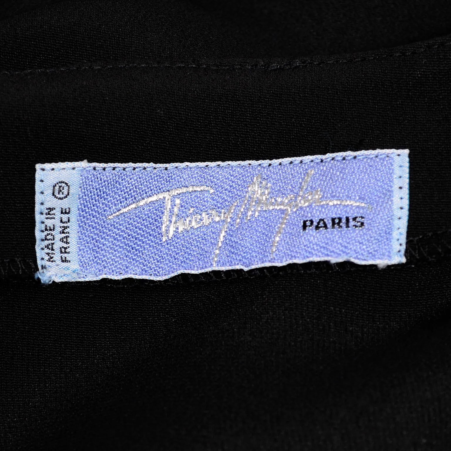 Thierry Mugler Black Jumpsuit w/ White Abstract Swirls Size 6