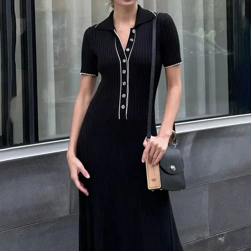 Tossy White Knit Fashion Maxi Dress