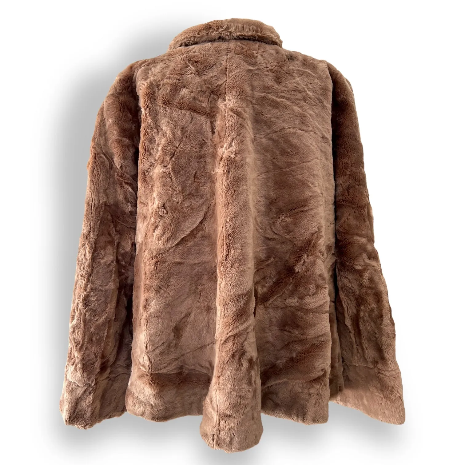 Vintage Tan Faux Fur Coat