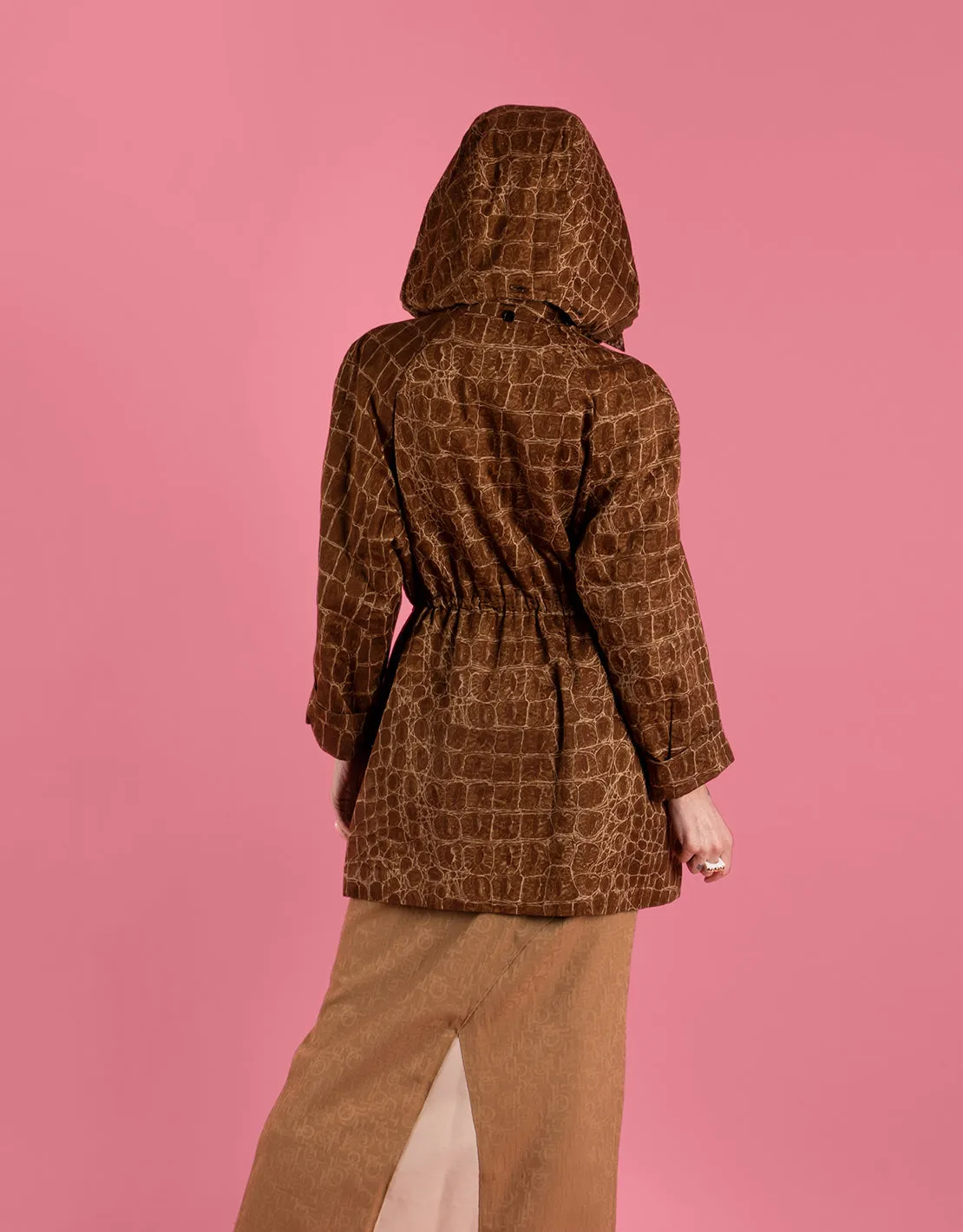 Vintage Valentino Miss V crocodile print coat