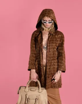 Vintage Valentino Miss V crocodile print coat