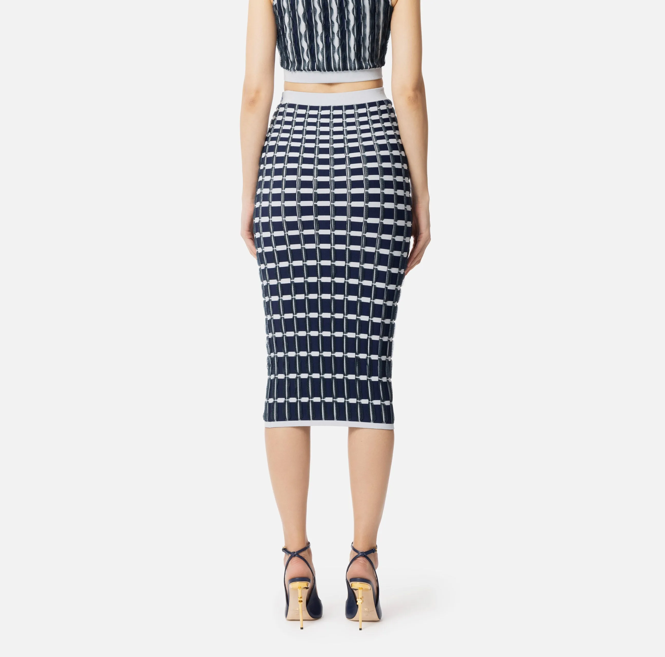 Viscose skirt with micro-ruffles